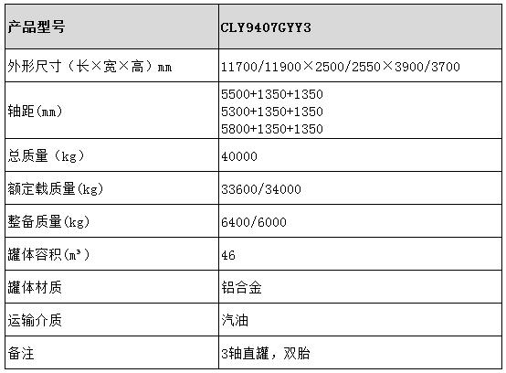 46方運(yùn)油半掛車型號(hào)參數(shù)表圖